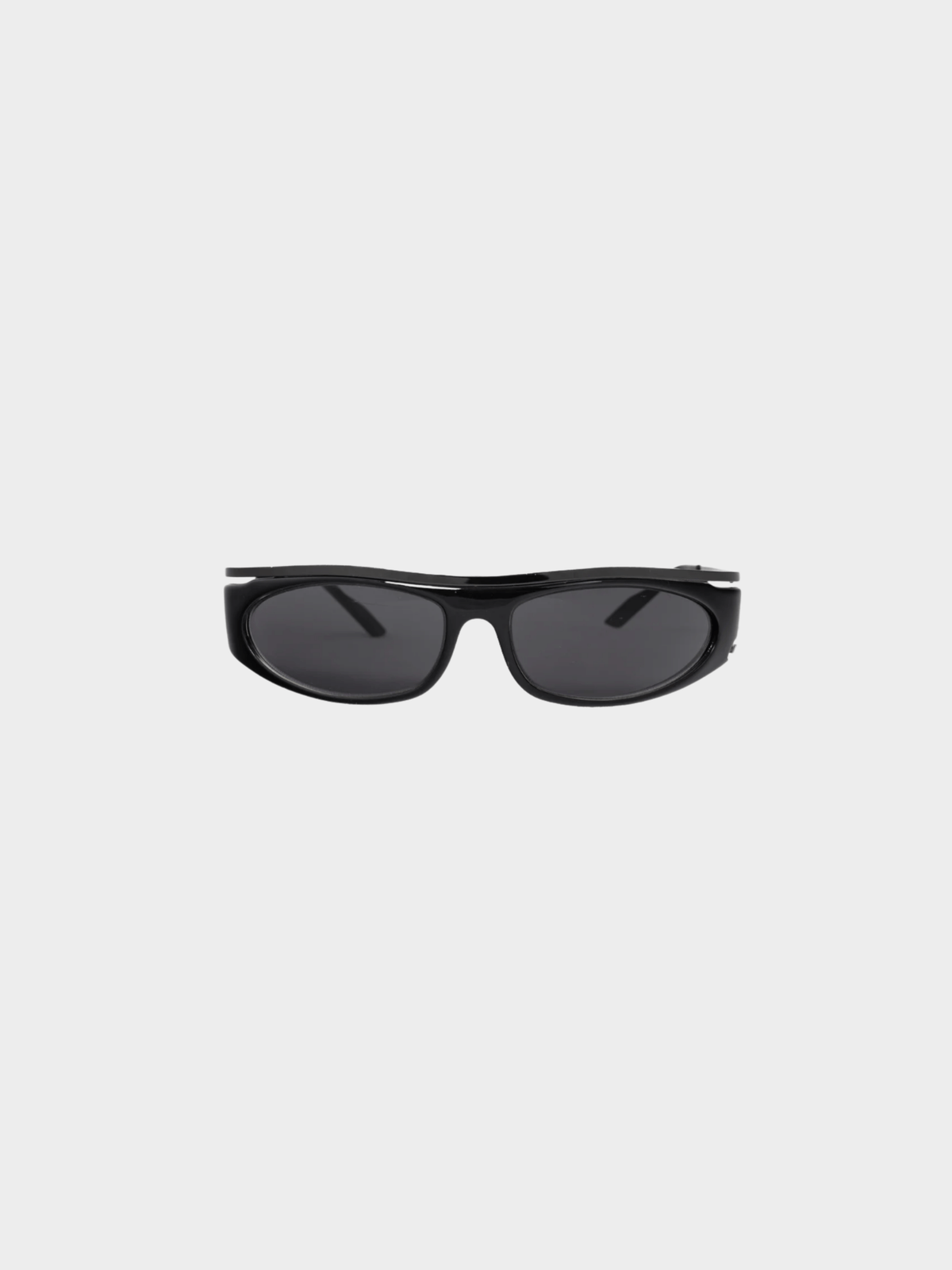 Dolce and Gabbana 2010s Black Acetate Logo-Temple Wrap Sunglasses