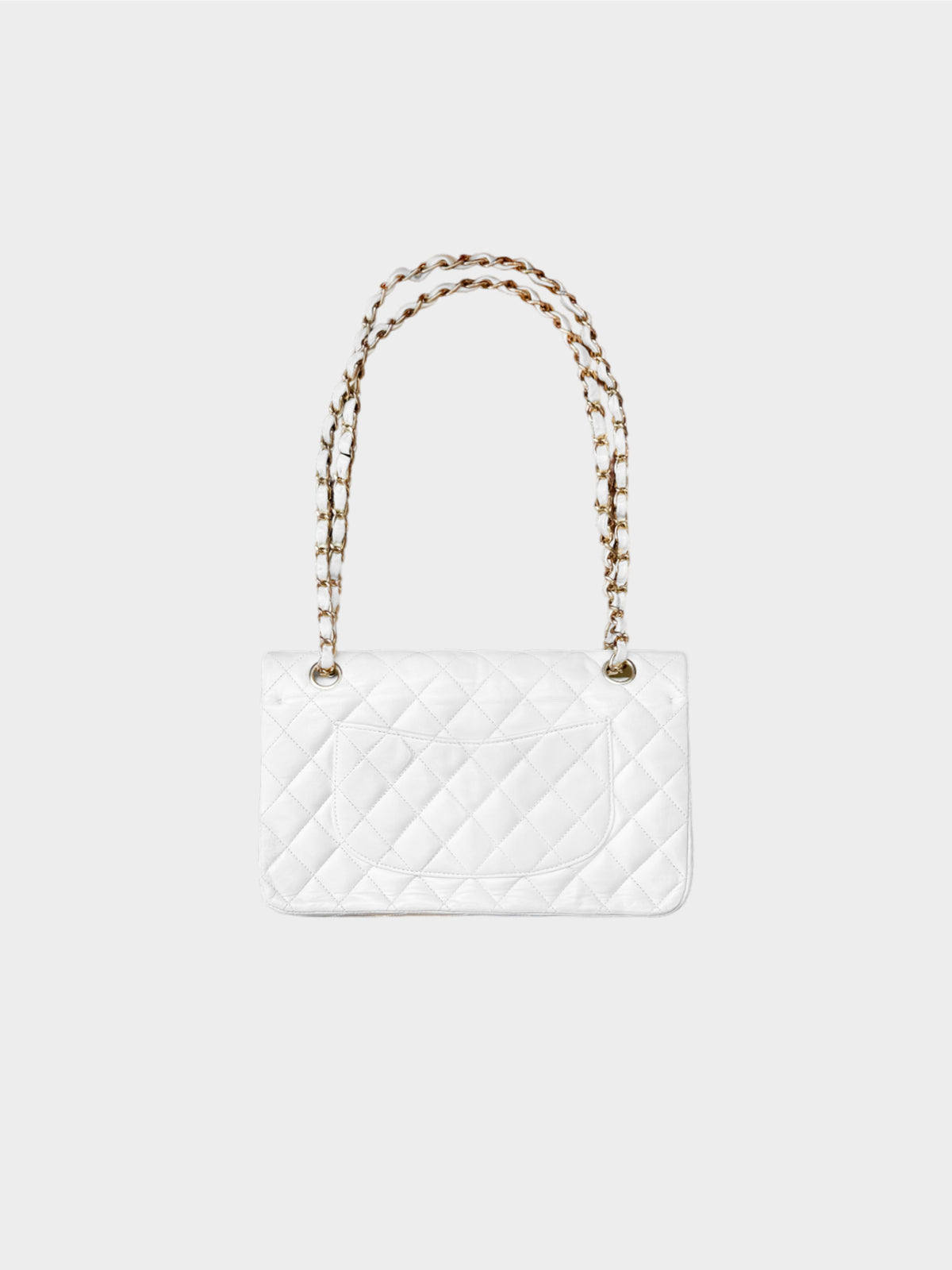 Chanel 2000s White Lambskin Leather Flap Bag
