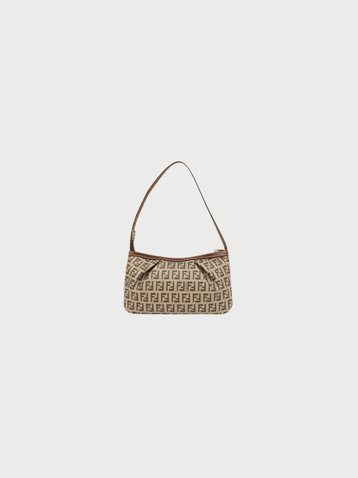 Fendi 2008 Beige Brown Zucchino Pochette