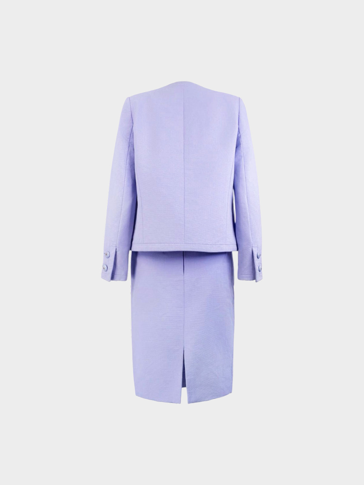 Chanel 1998 Lavender Cotton Jacket and Skirt Set