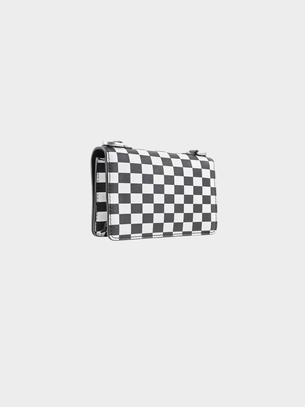 Christian Dior 2018 Black and White Calfskin Leather Checkered J'Adior Chain Flap Bag