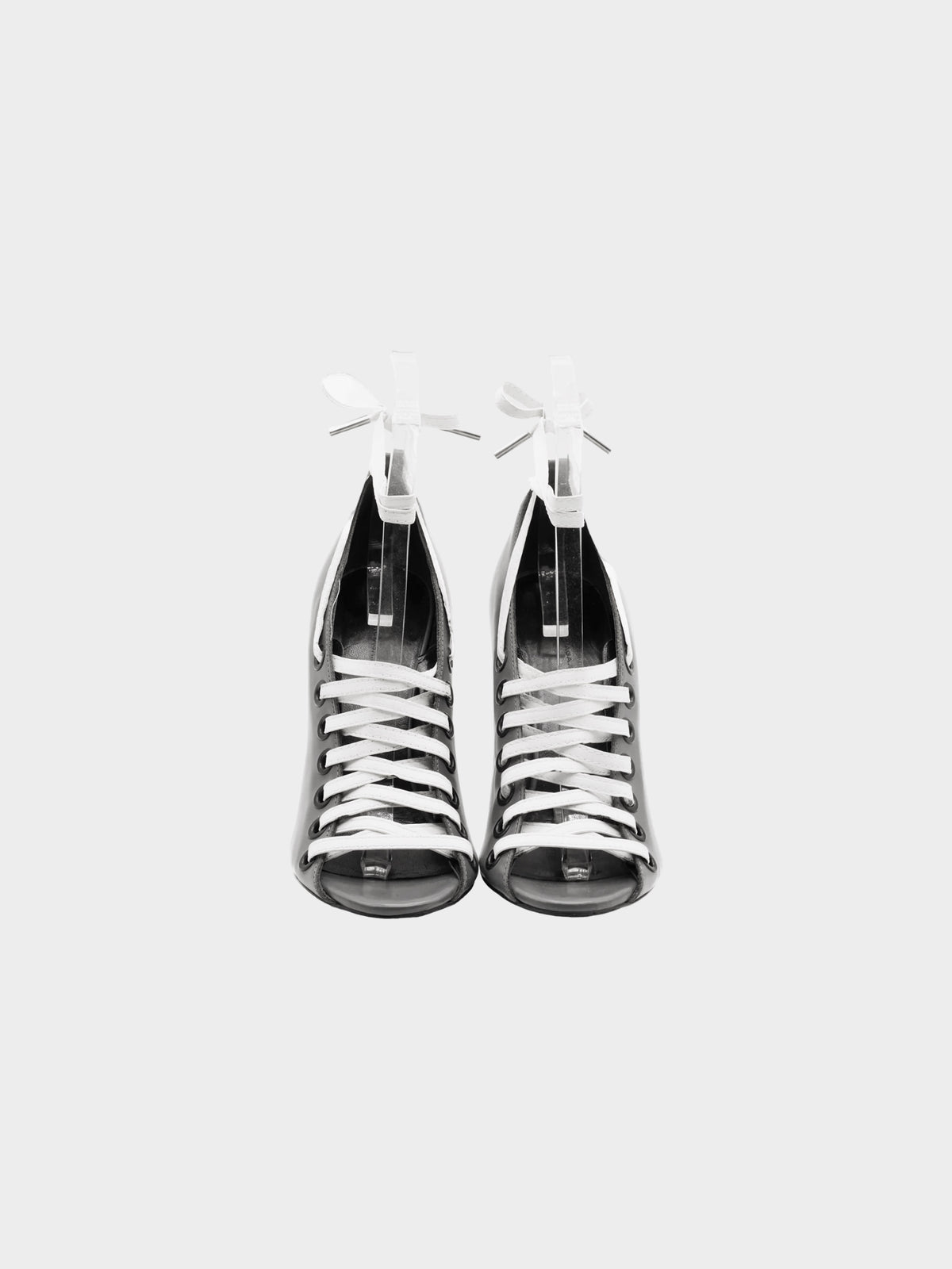 Balenciaga FW 2012 Grey Leather Lace-up Heels
