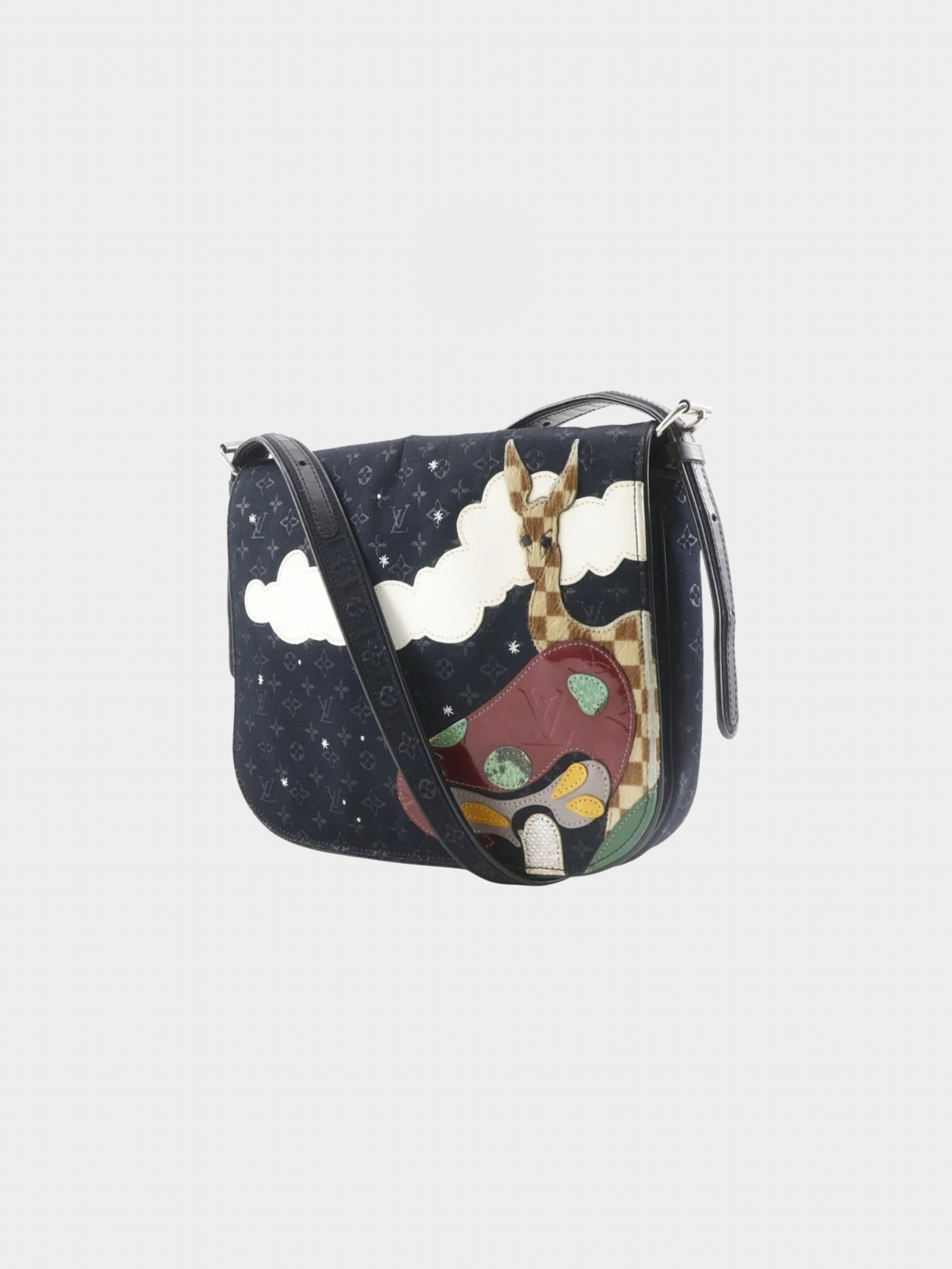 Louis Vuitton 2002 Black Monogram Satin Vernis Musette Shoulder Bag
