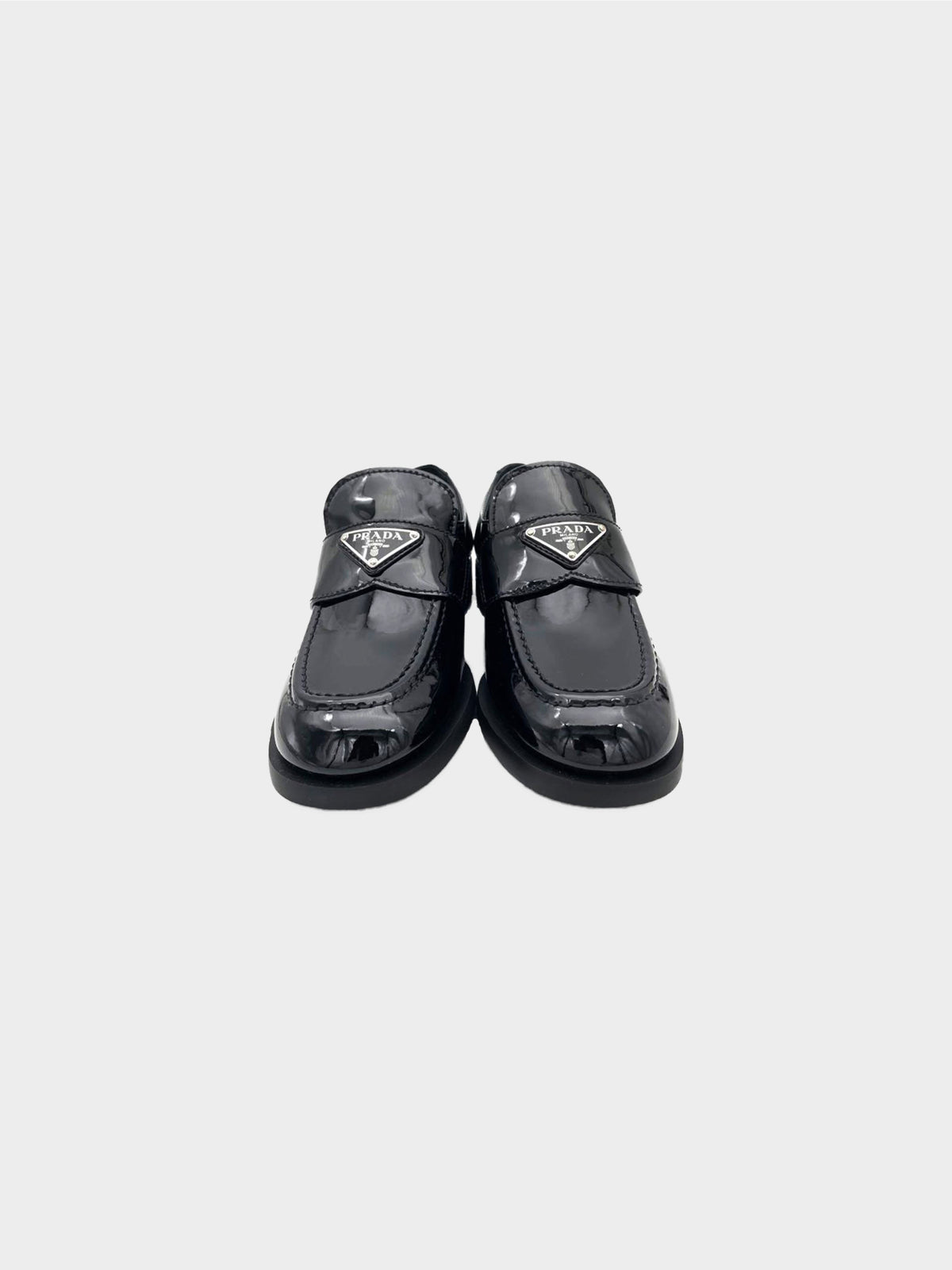 Prada 2020s Black Chocolate Patent Leather Loafer