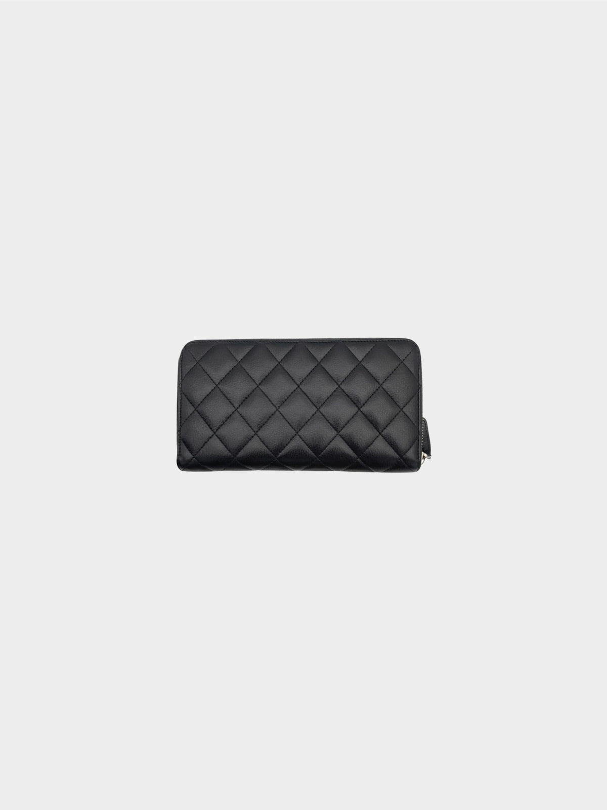 Chanel 2017-2018 Black Gusset Zip Around Clutch Wallet