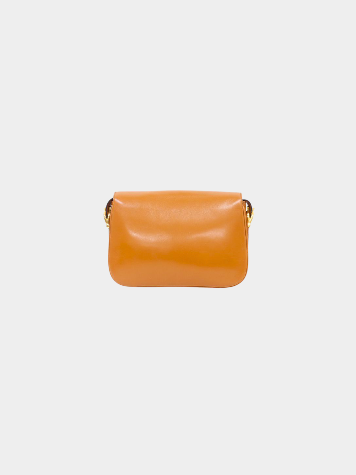 Celine 2000s Brown Triomphe Leather Shoulder Bag