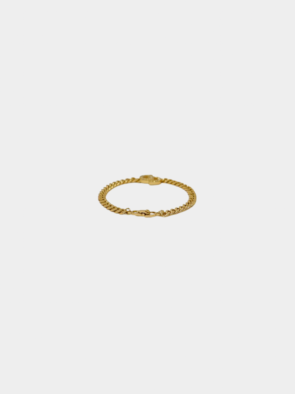 Christian Dior 2000s Gold CD Rhinestone Bracelet
