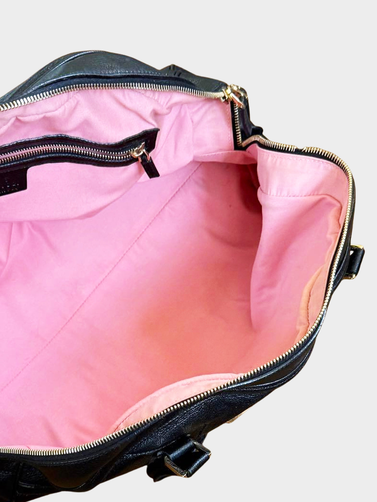 Gucci 1990s Black Leather GG Blondie Bowler Bag