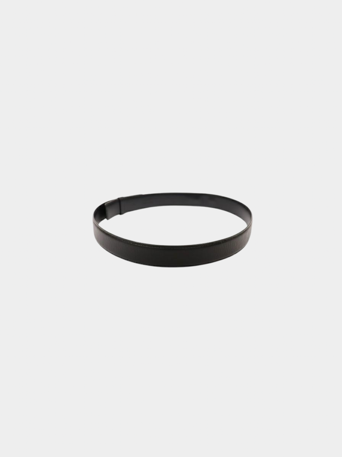 Celine 2000s Black Leather Triomphe Belt