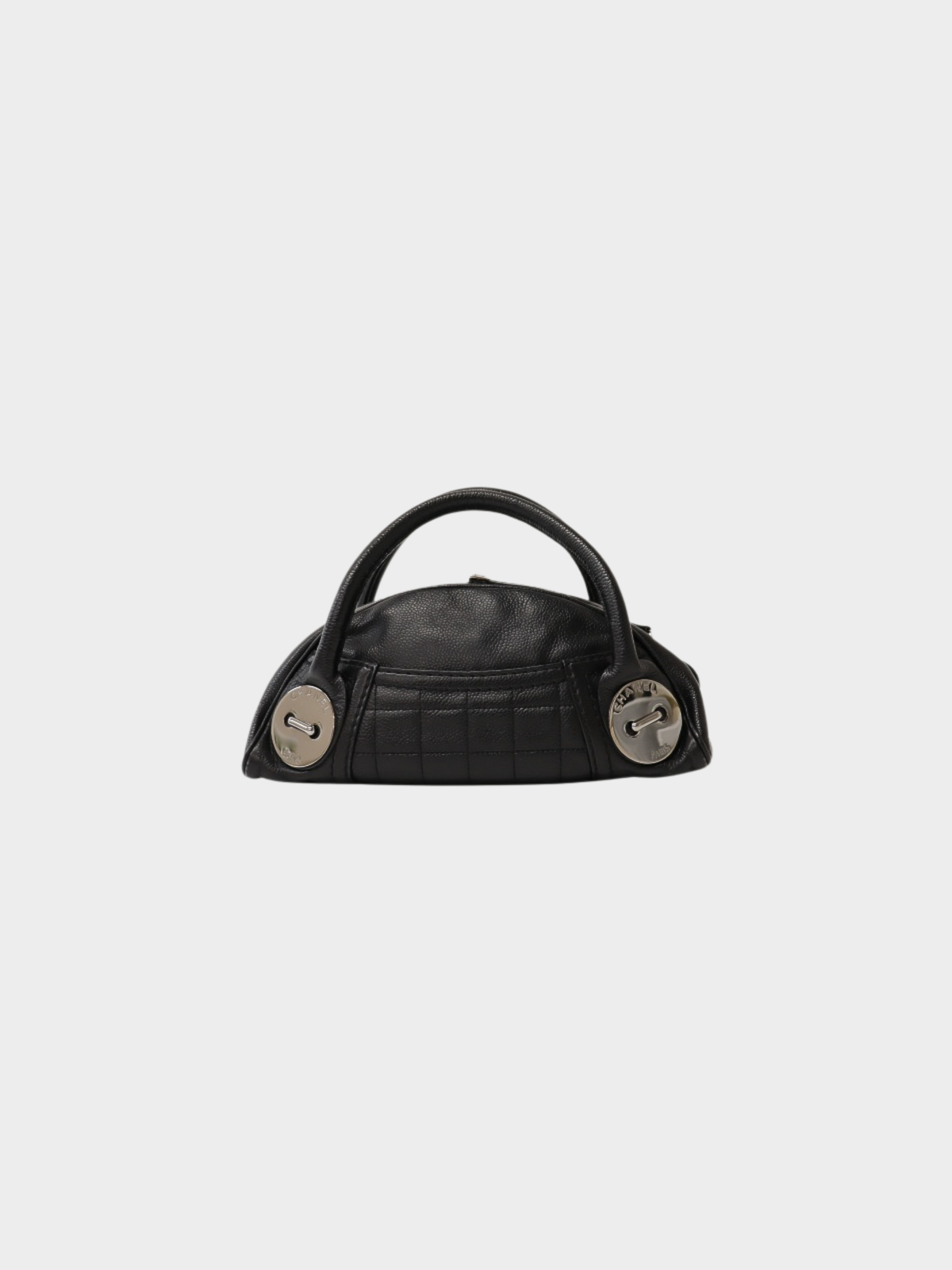 Chanel 2000s Black Lambskin Chocolate Bar Mini Boston Bag