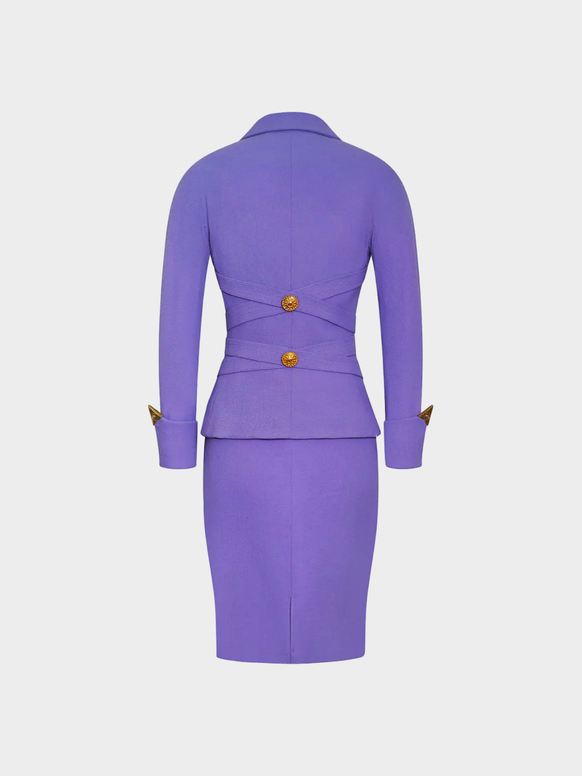 Gianni Versace FW 1992 Lilac Virgin Wool Jacket and Skirt Set