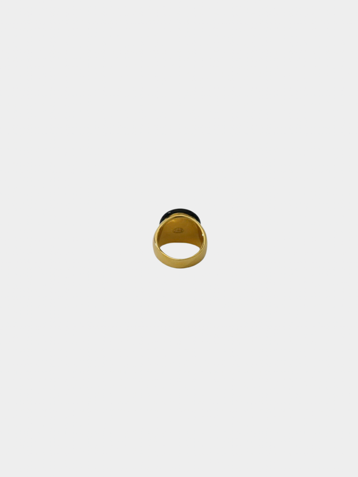 Chanel 2000s Gold Black COCO Logo Ring