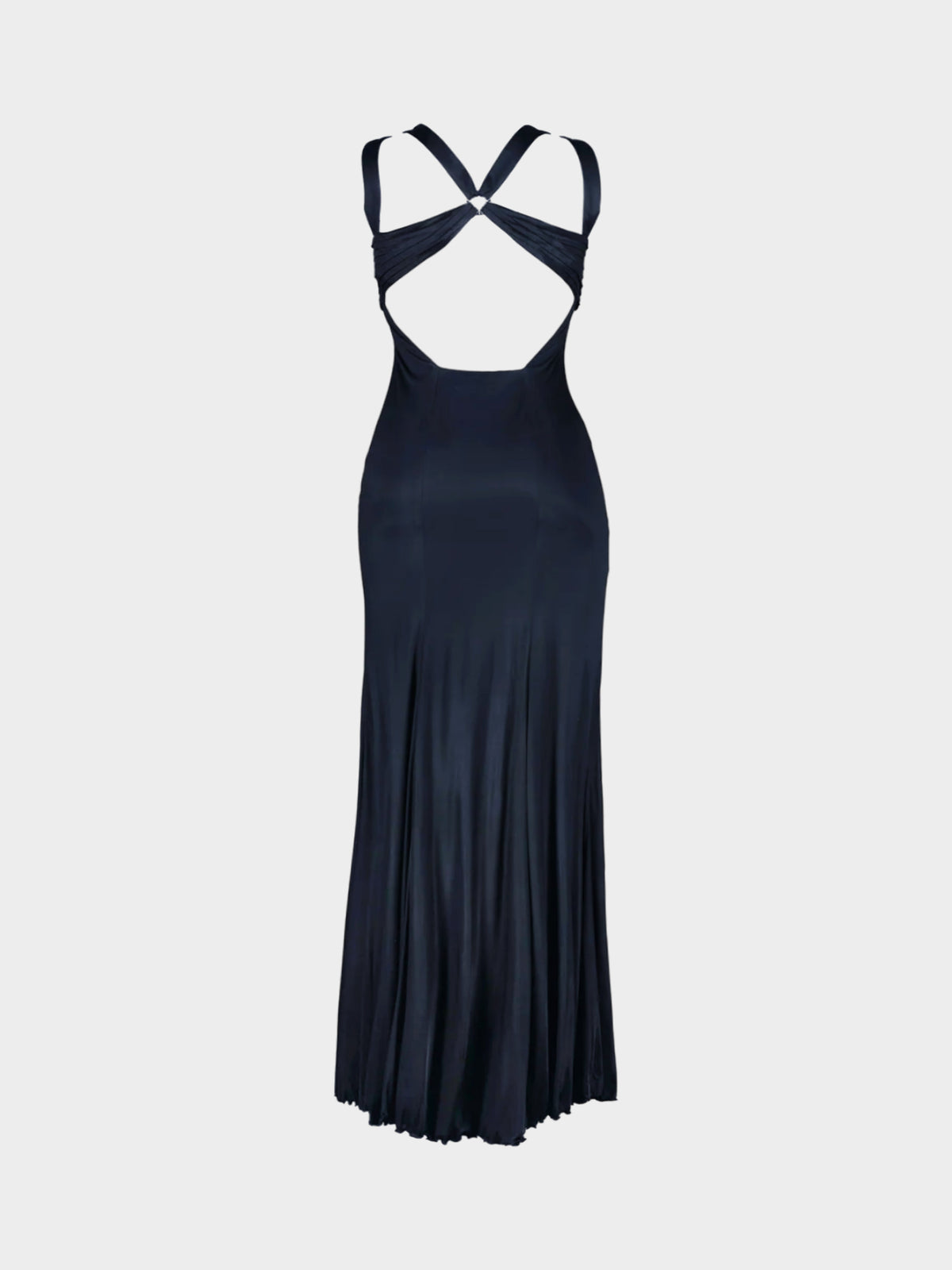 Gianni Versace 2010 Dark Blue Multi Strap Long Silk Dress