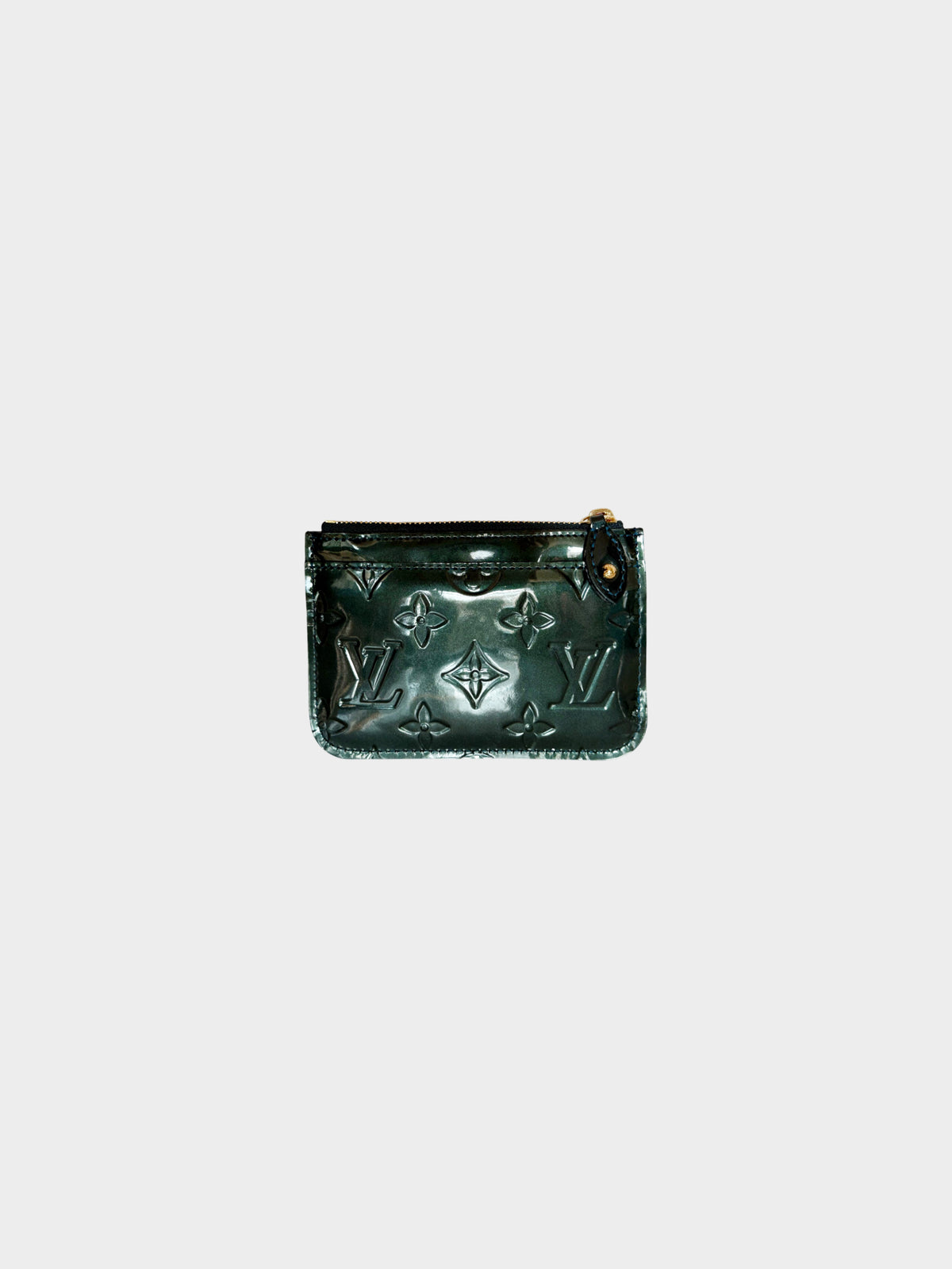 Louis Vuitton 2000s Dark Green Vernis Leather Pochette Clefs Key Pouch