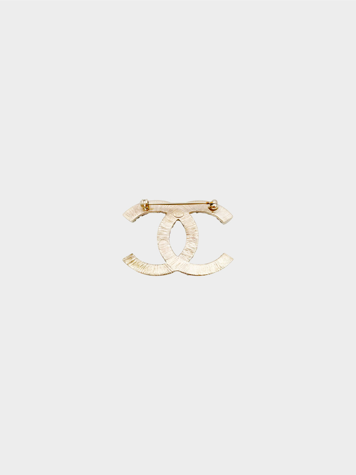Chanel 2008 Champagne Gold CC Turquoise Studded Rhinestone Brooch