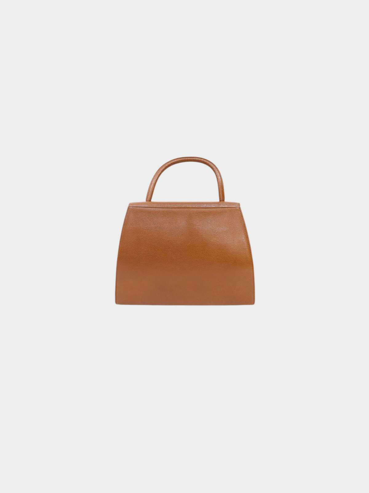 Yves Saint Laurent 1990s Brown Logo Stitch Leather Handbag
