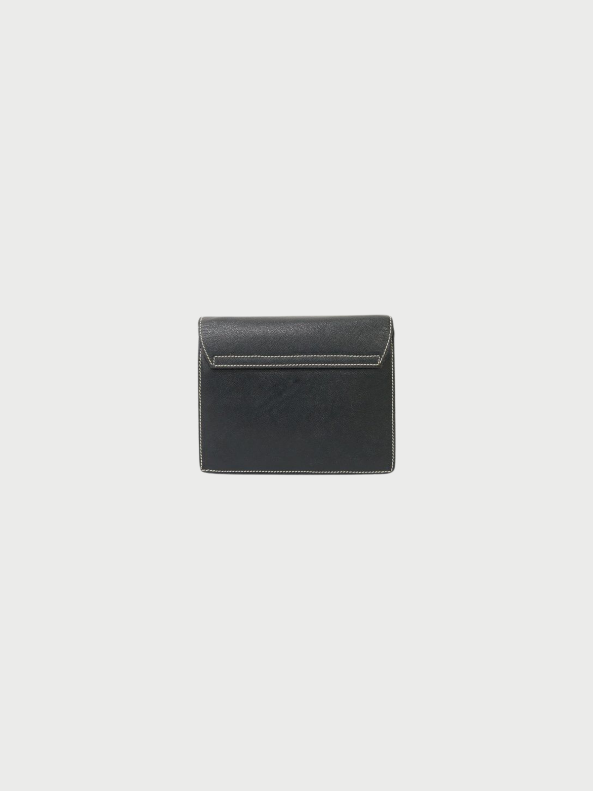 Prada 2000s Navy Saffiano Leather Logo Shoulder Bag