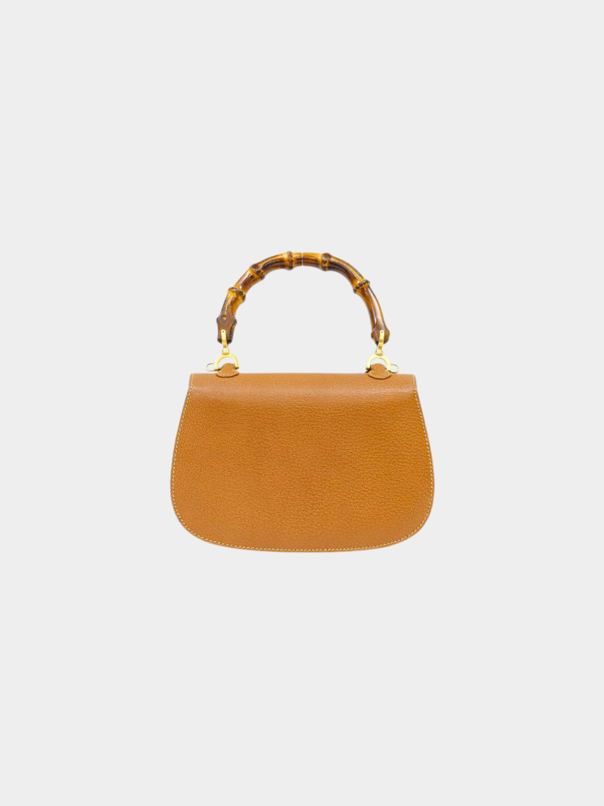 Gucci 2000s Brown Leather Bamboo Turn-Lock 2-Way Bag