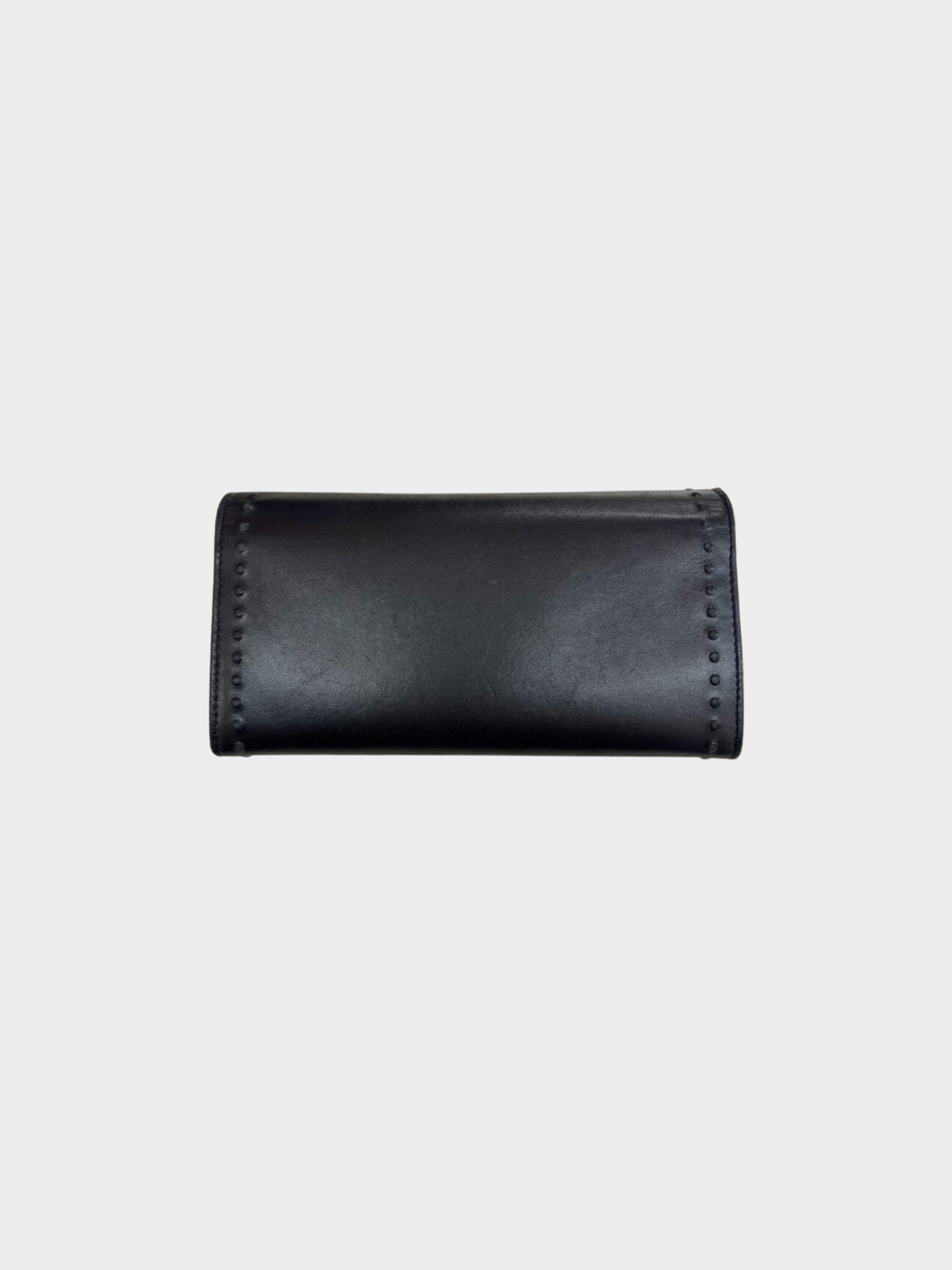Chanel 2014 Black Leather Studded CC Logo Wallet