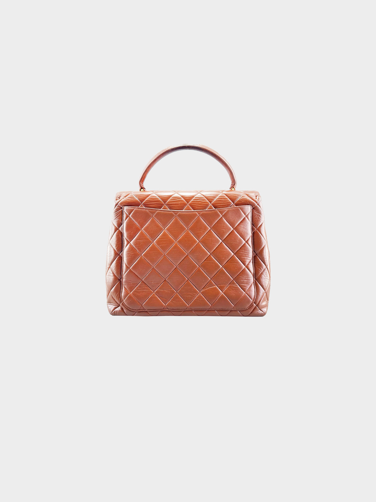 Chanel 1990s Brown Lambskin Kelly Flap Bag