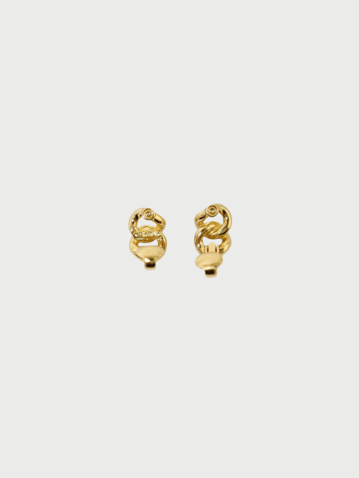Christian Dior 2000s Gold Rhinestone CD Logo Earrings