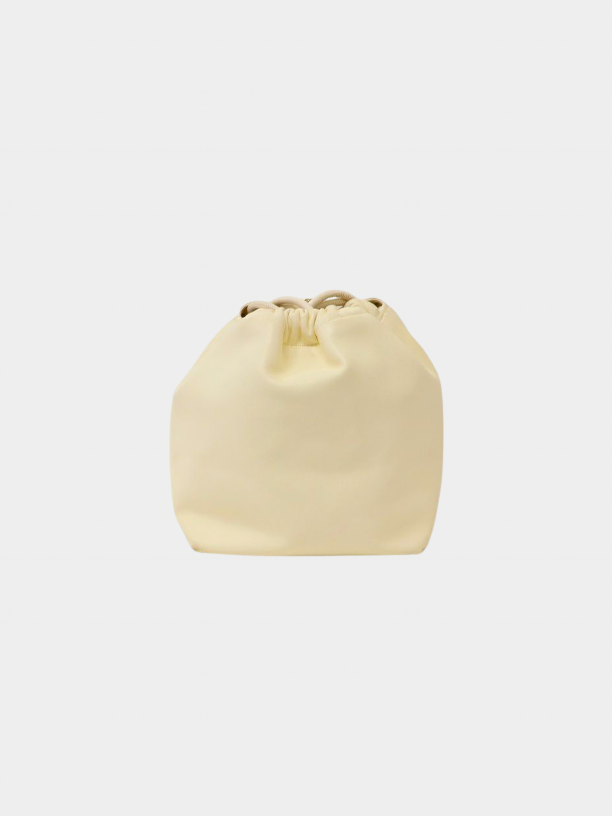 Valentino 2000s Ivory Leather V Logo Pouf Bucket Shoulder Bag