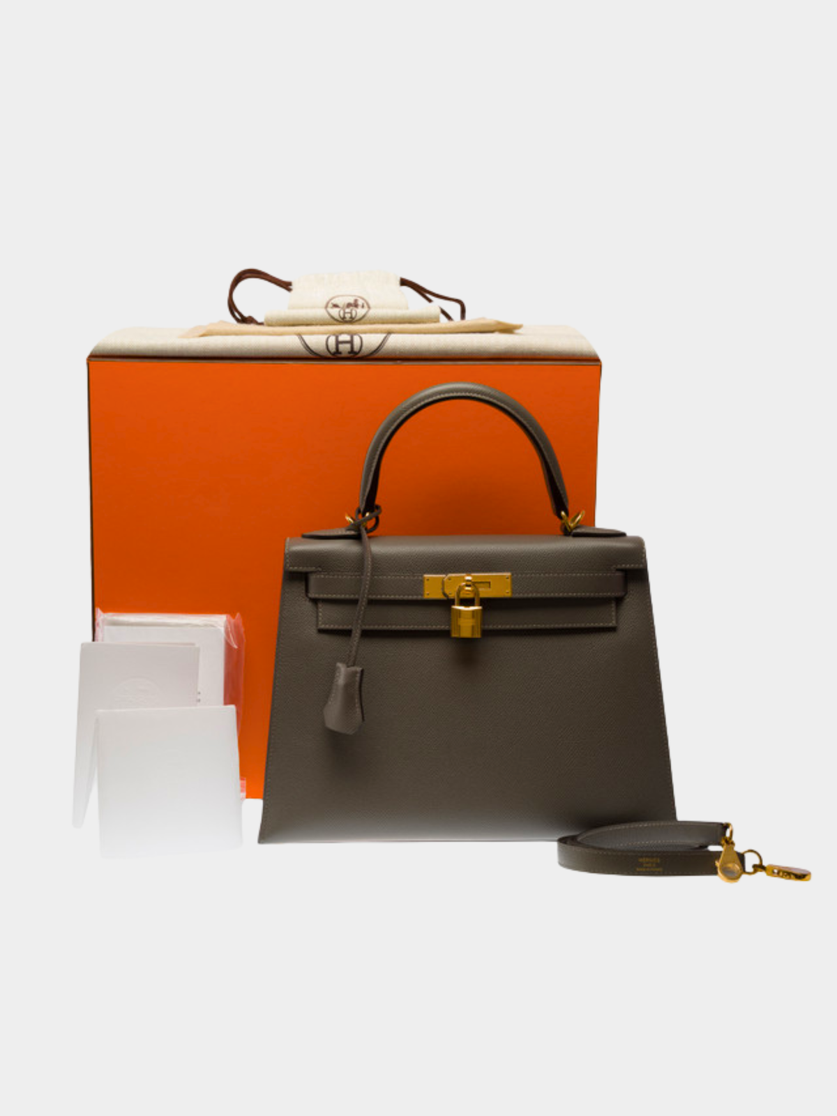 Hermès 2022 Grey Epsom Kelly 28 Sellier Bag