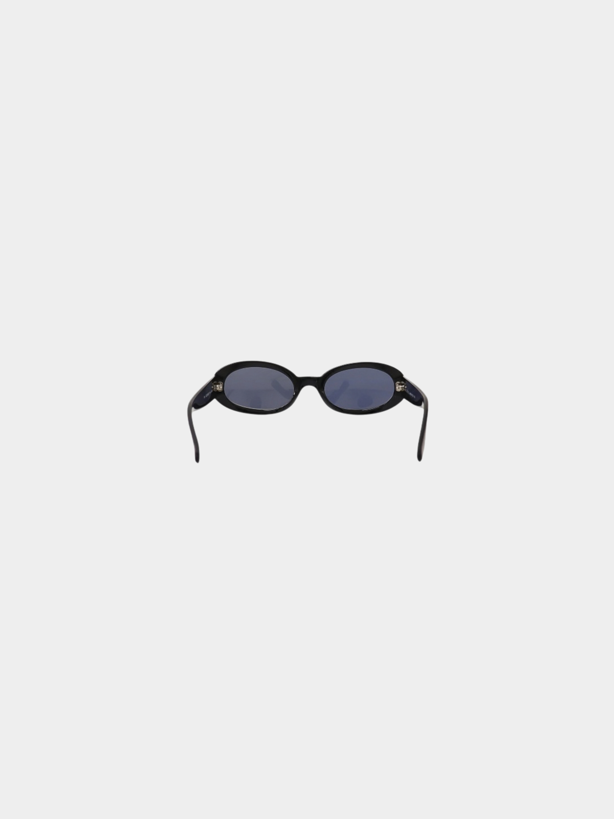 Gucci 1990s Black Green Plastic Oval Sunglasses