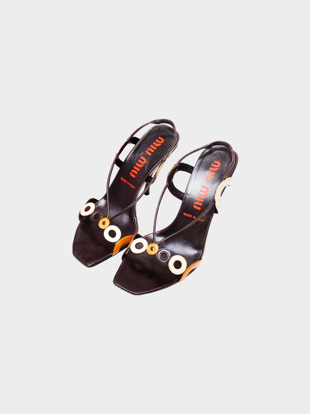 Miu Miu 1990s Circle Motif Slingback Heels