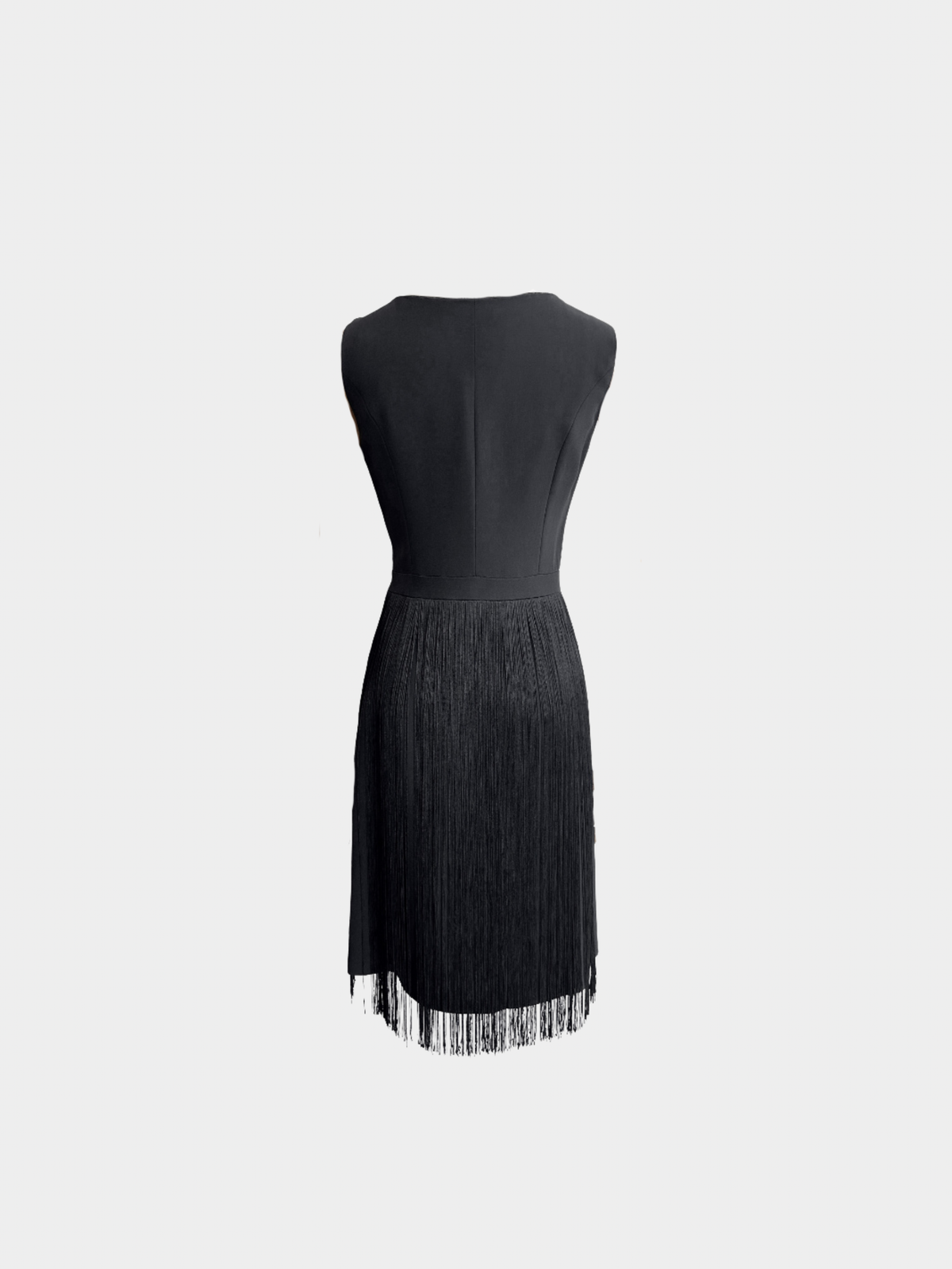 Moschino 1990s Black Fringe Skirt Dress