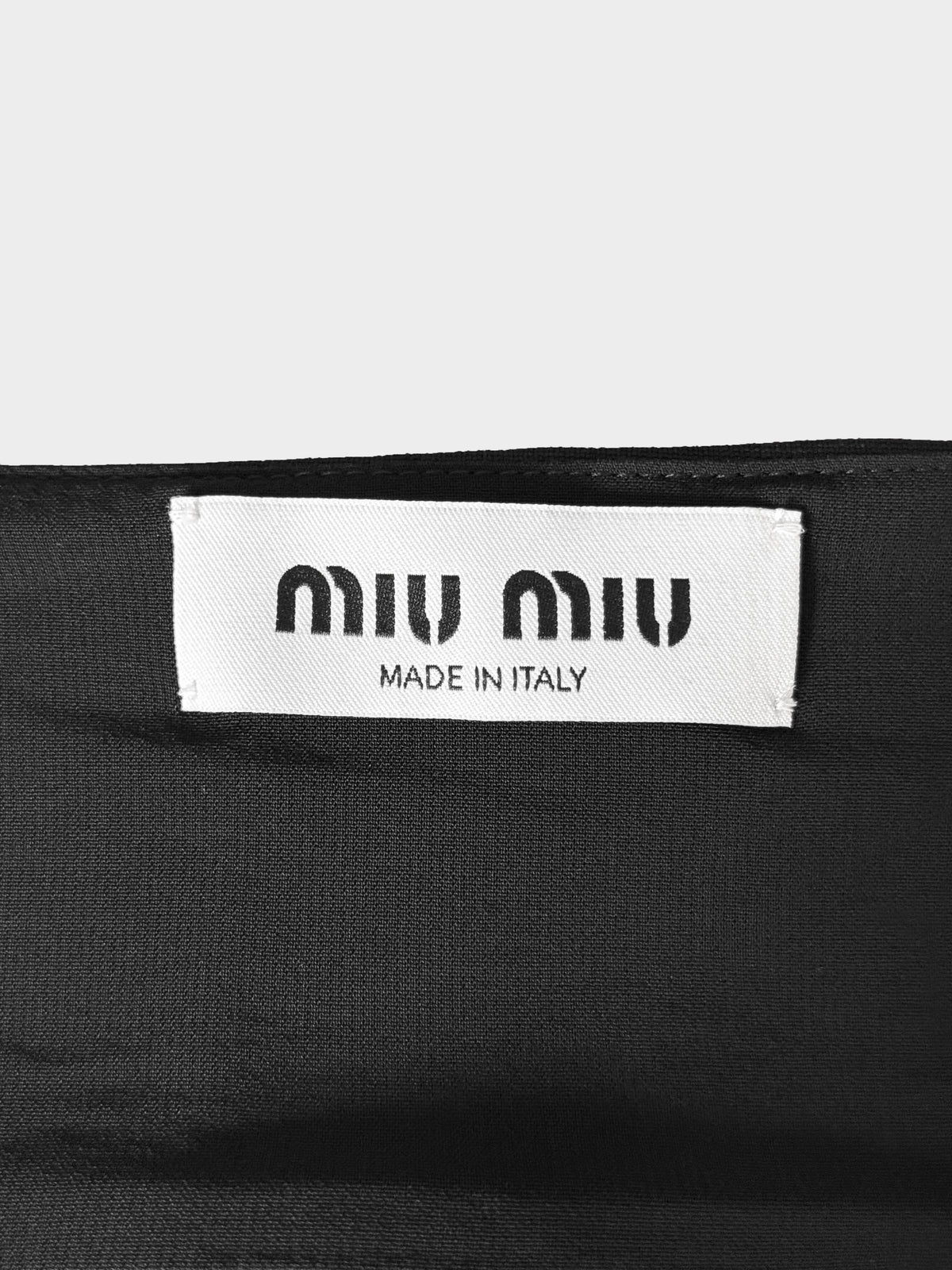 Miu Miu 2023 Black Logo Patch Cropped Top