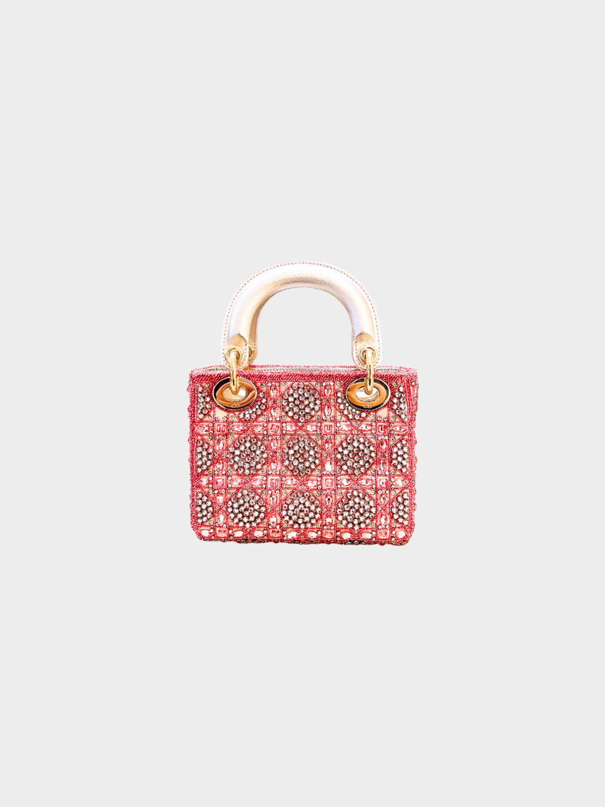 Christian Dior 2024 Pink Lady Dior Metallic Calfskin Satin Celestial Bead Embroidery Bag