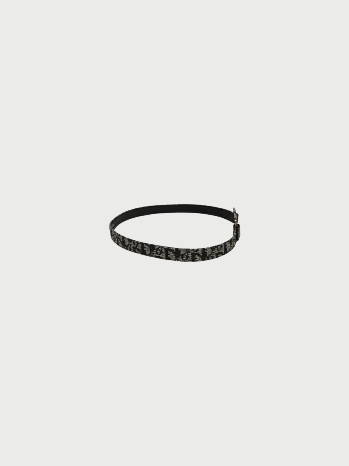 Christian Dior 2000s Black Trotter Canvas CD Logo Belt