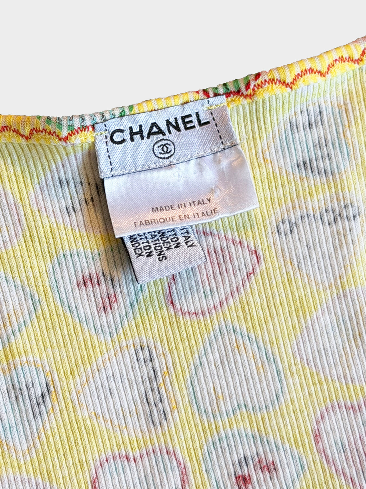 Chanel SS 2006 Yellow Hearts Motif Tank Top