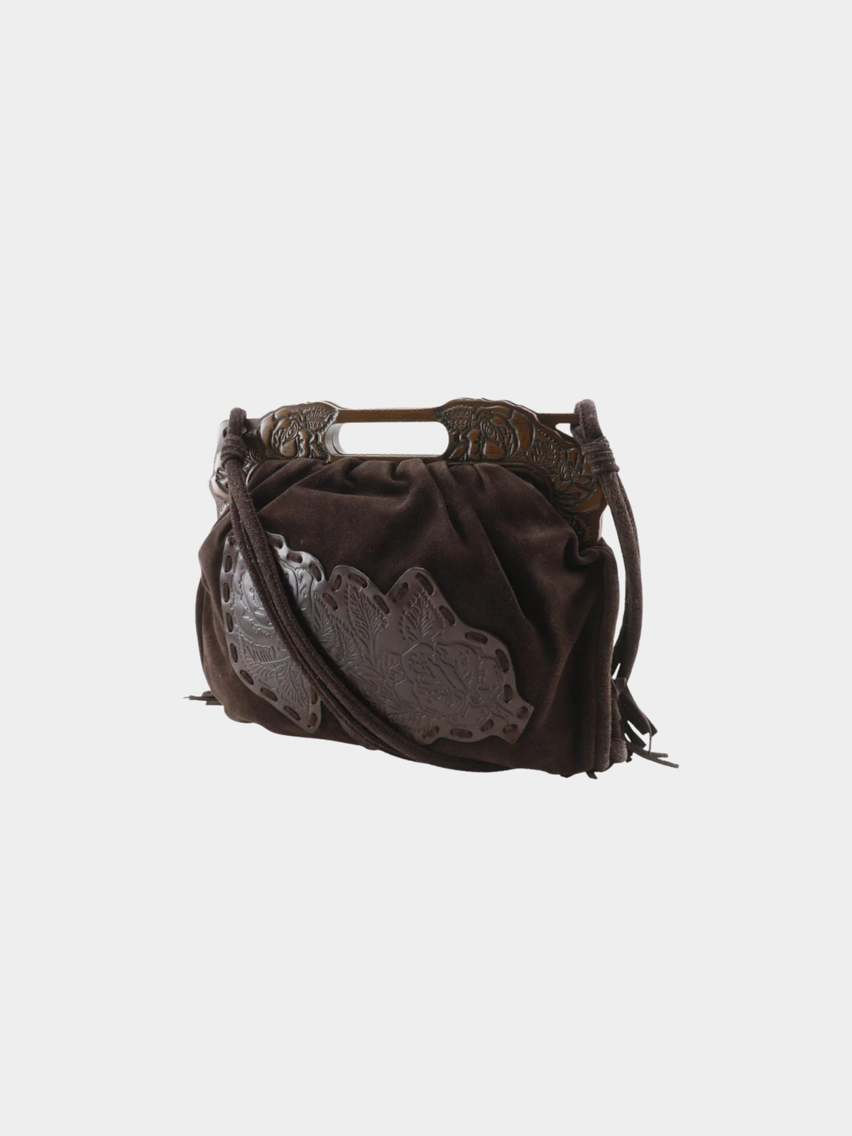 Valentino Garavani 1990s Brown Suede Leather 2WAY Shoulder Bag