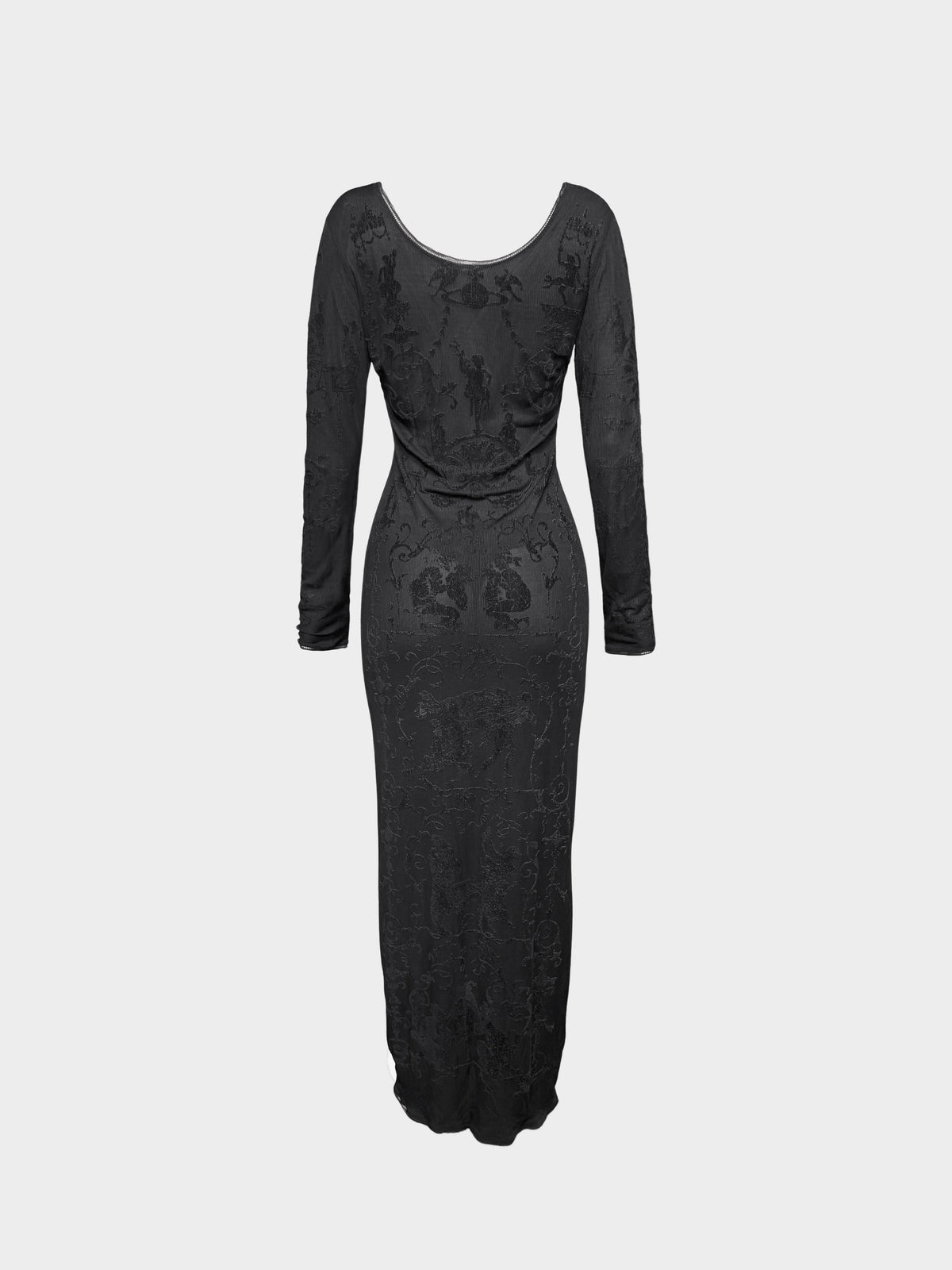 Vivienne Westwood FW 1991 Black Fitted Sheer Evening Dress