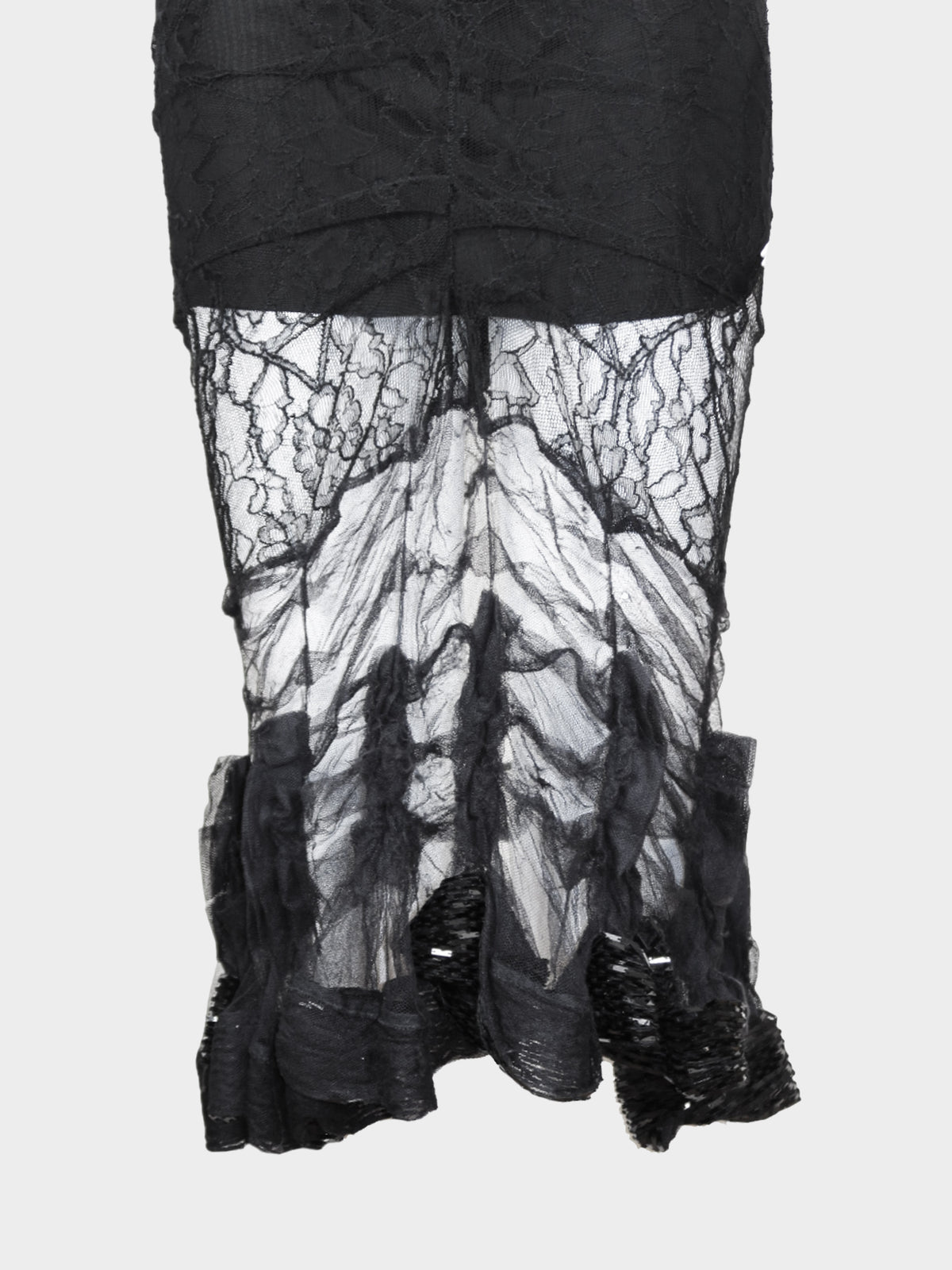 Christian Dior FW 2003 Black Sheer Lace Skirt