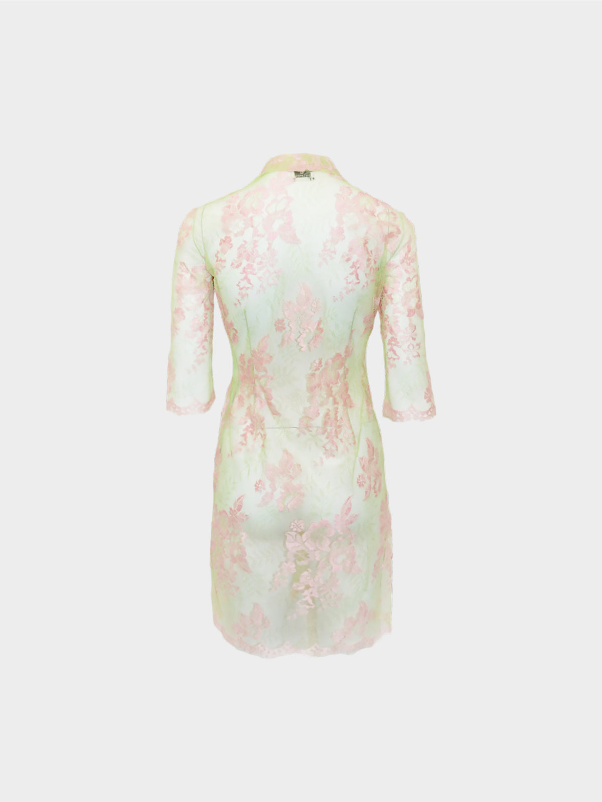 Guy Laroche 1990s Sheer Lace Overcoat Dress