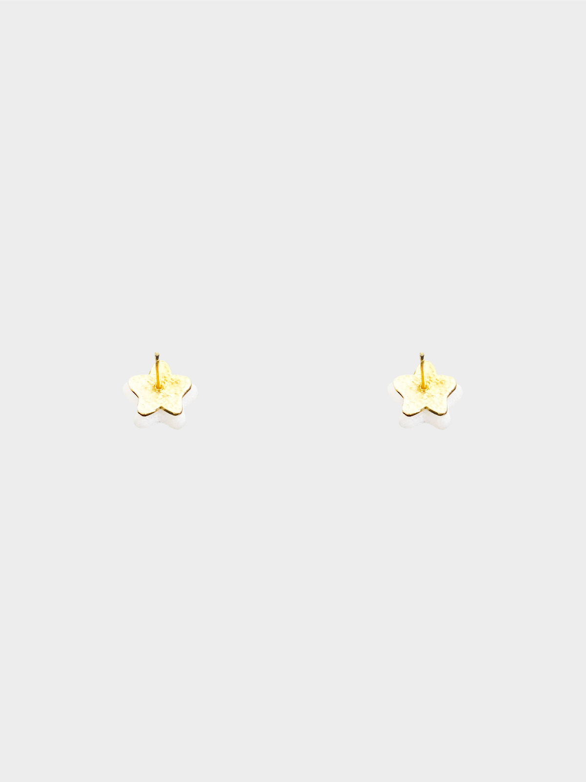 Chanel 2000s White and Gold Star Earrings