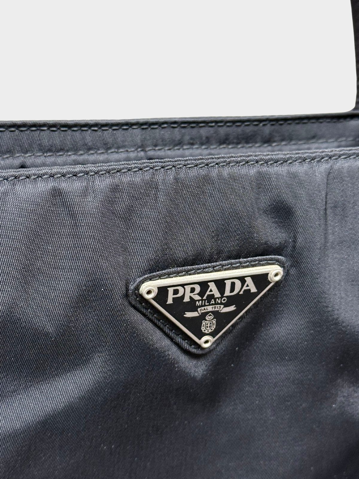 Prada 2000s Black Tessuto Nylon Small Tote Bag