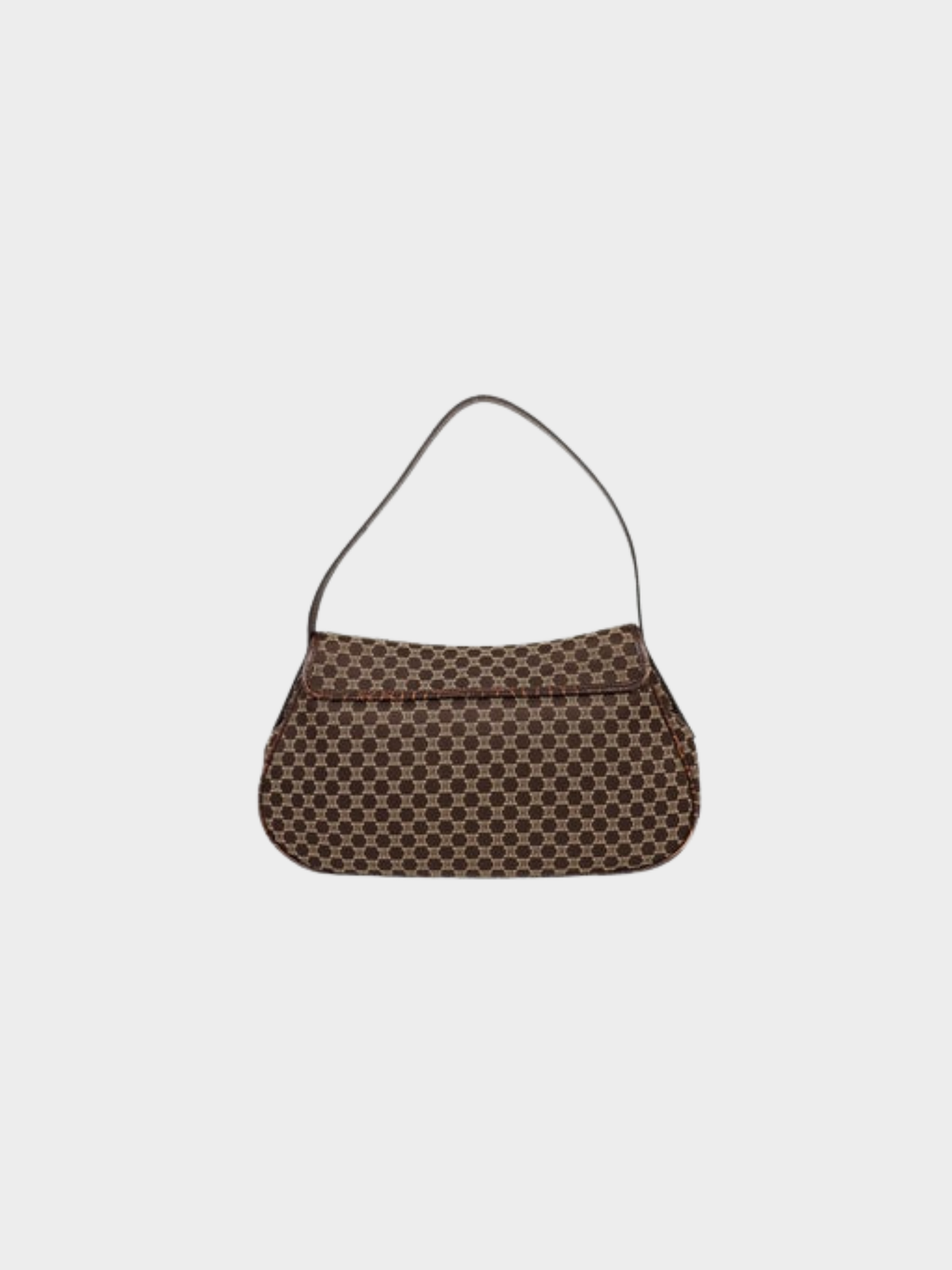 Celine 2000s Brown Macadam Tassel Canvas Leather One-Shoulder Bag