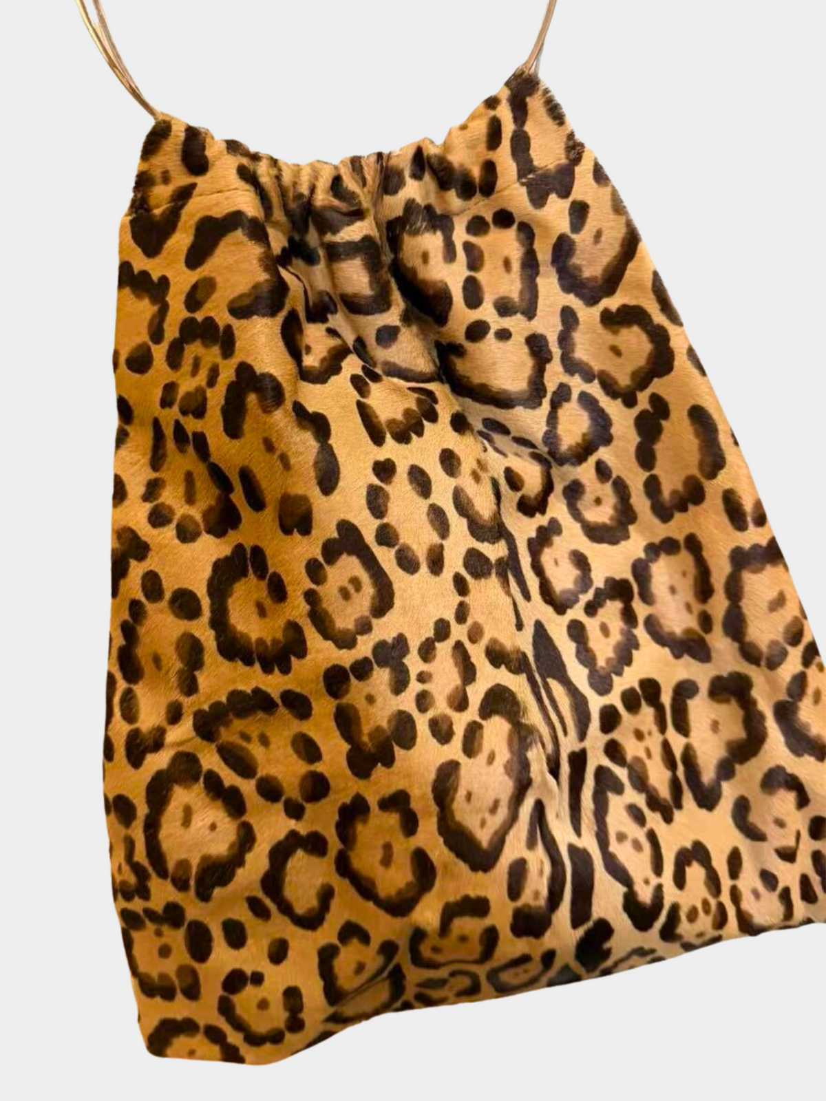 Fendi 2000s Leopard Pony Hair Ring Handle Bag