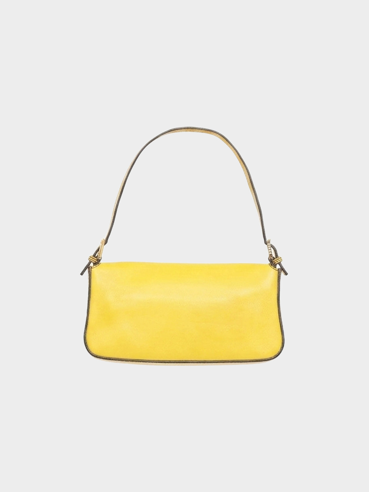 Fendi 2013 Yellow Leather Enameled FF Logo Baguette