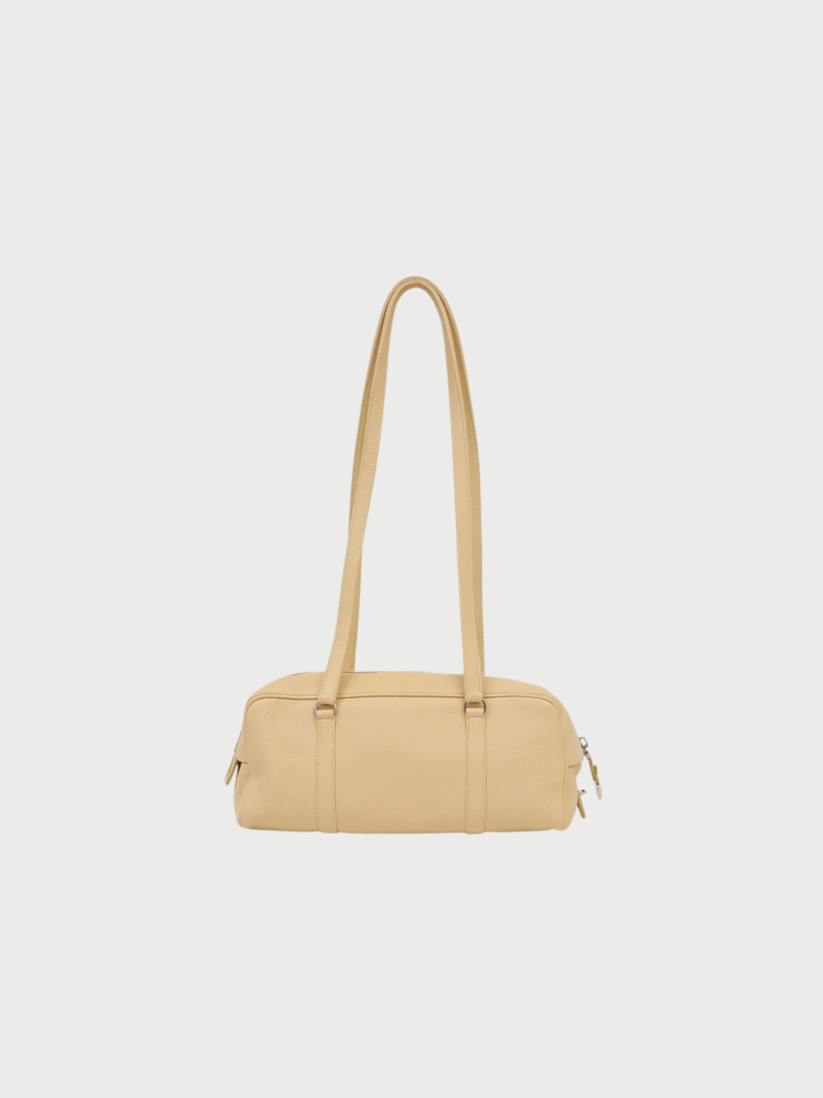 Prada 2020s Beige Leather Logo Shoulder Handbag