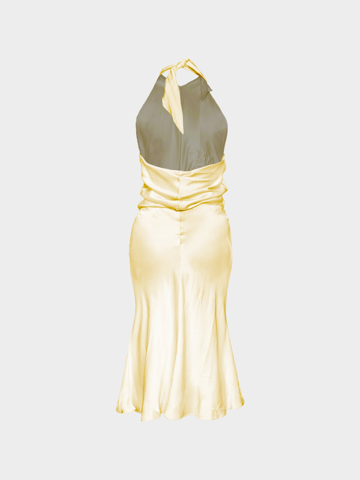 Chloé 2000s Yellow Silk Halter Dress