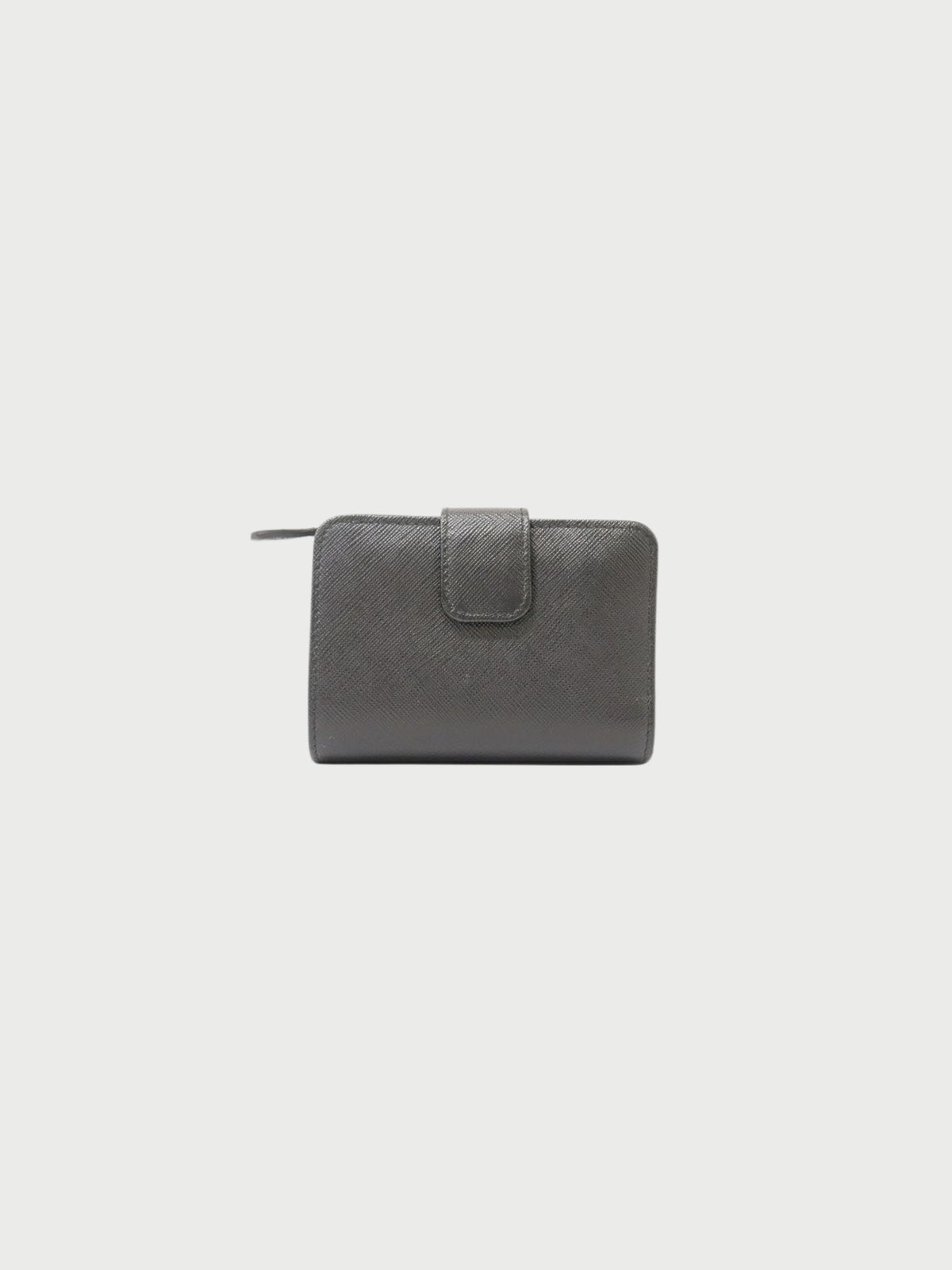 Prada 2010s Black Saffiano Leather Logo Wallet