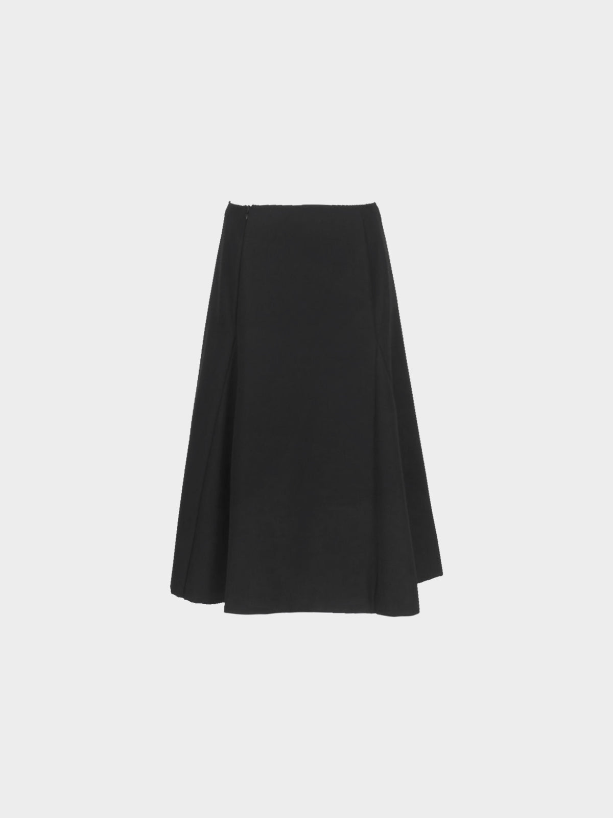 Prada 2010s Black Flared Midi Skirt