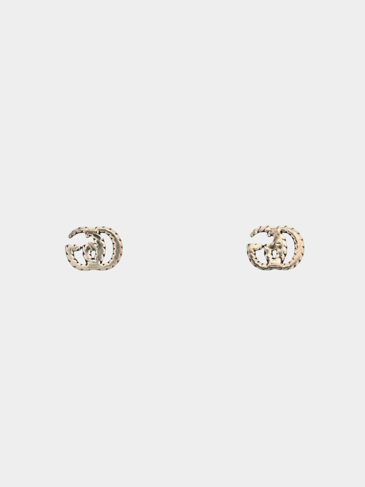 Gucci 2000s Silver Double G Stud Earrings