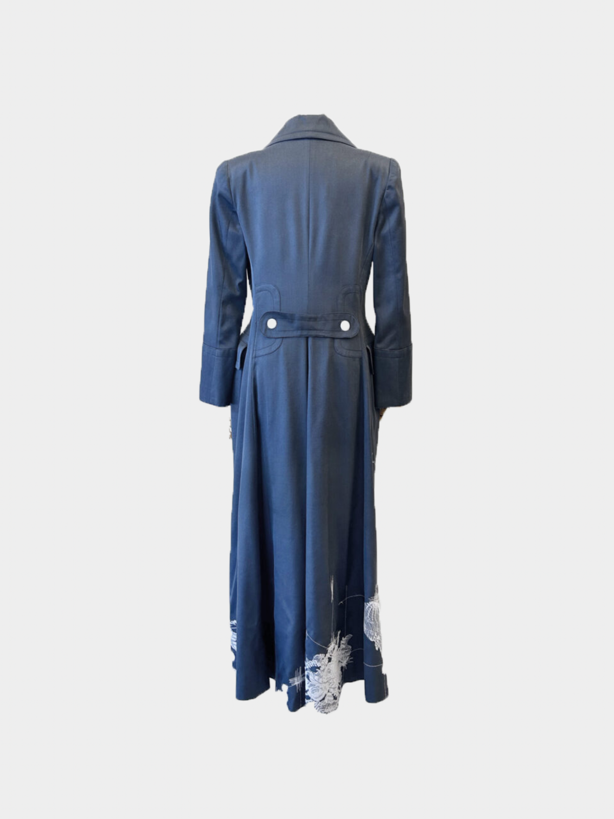 John Galliano 1994 Slate Blue Double Breasted Coat