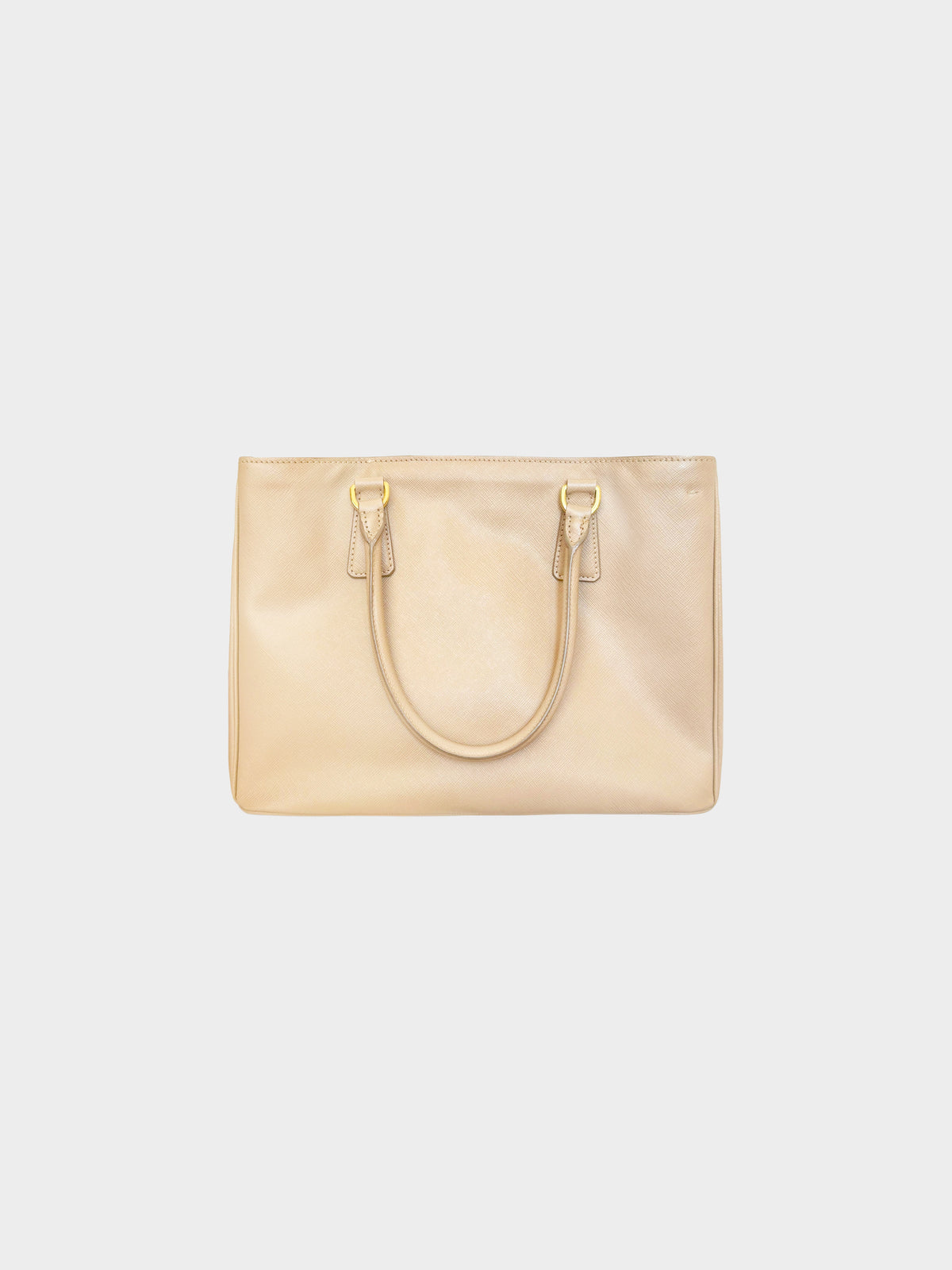 Prada 2010s Beige Saffiano Lux Leather Galleria Tote Bag
